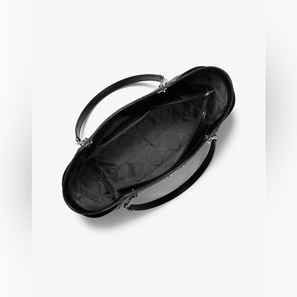 Michael Kors Jet Set Travel Large Chain Shoulder Tote Black Monogram NWT - Picture 6 of 7